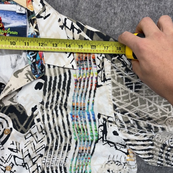 Robert Graham Shirt Men's Large Grass Skirt Surfing Devil Flip Cuff Abstract - Picture 8 of 11